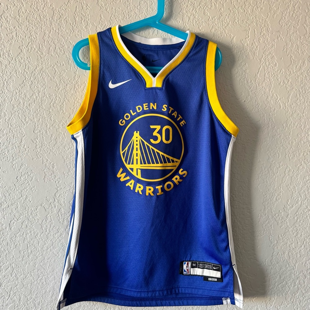 Nike Stephen Curry Golden State Warriors NBA‎ Jersey Youth M Blue 30 Swingman